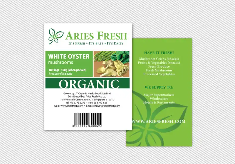 Corporate Branding Design, Product Packaging Design, Web Development for Aries Fresh Singapore