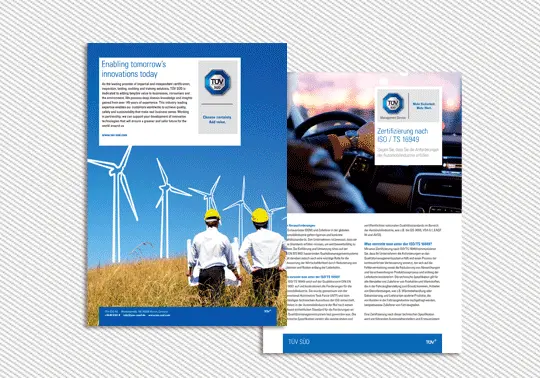 Corporate Brochure Design, Infosheet Design for TÜV SÜD ASIA PACIFIC